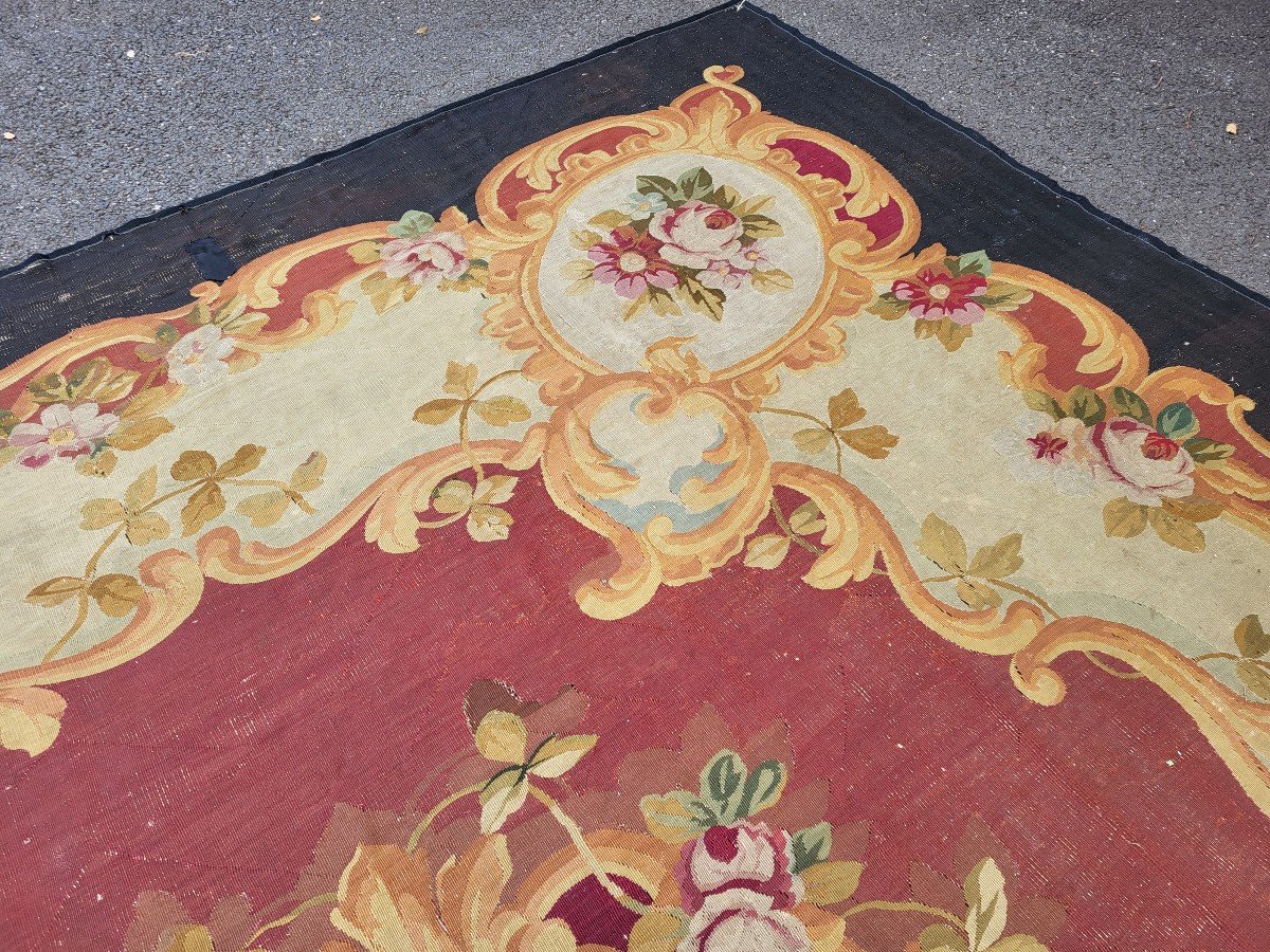 Grand Tapis Aubusson  époque Napoléon III XIXe  Siècle  430 X325cm-photo-2