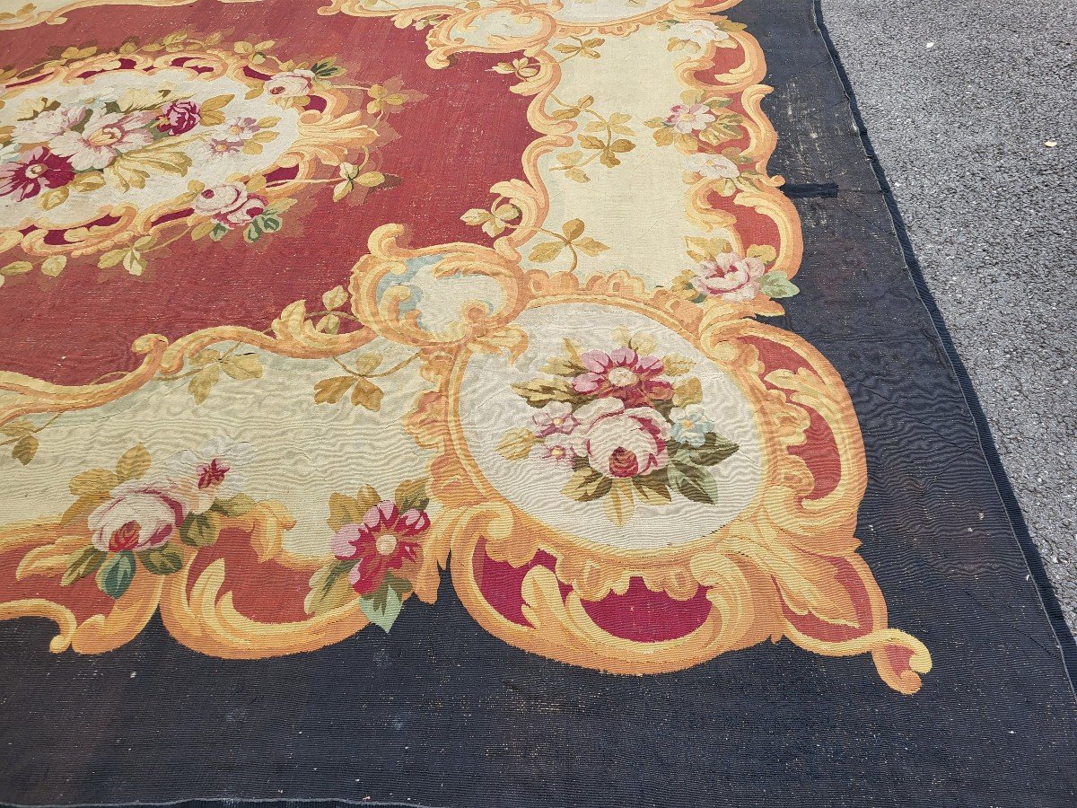 Grand Tapis Aubusson  époque Napoléon III XIXe  Siècle  430 X325cm-photo-3