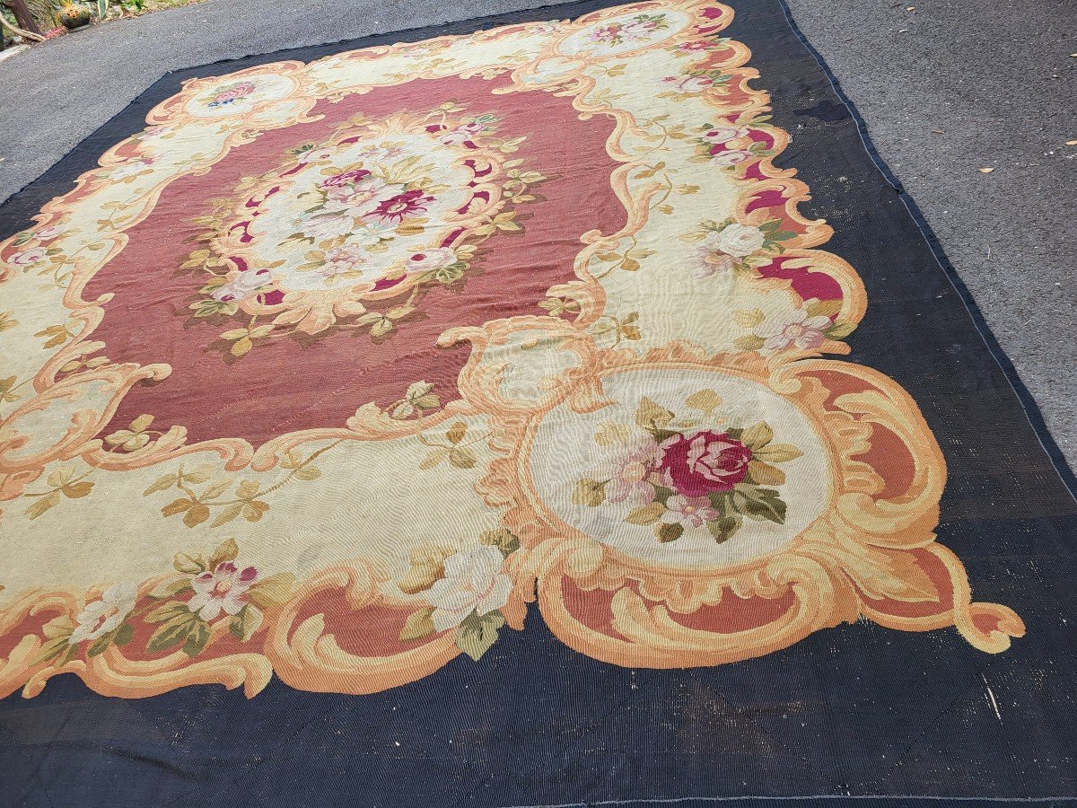 Grand Tapis Aubusson  époque Napoléon III XIXe  Siècle  430 X325cm-photo-7