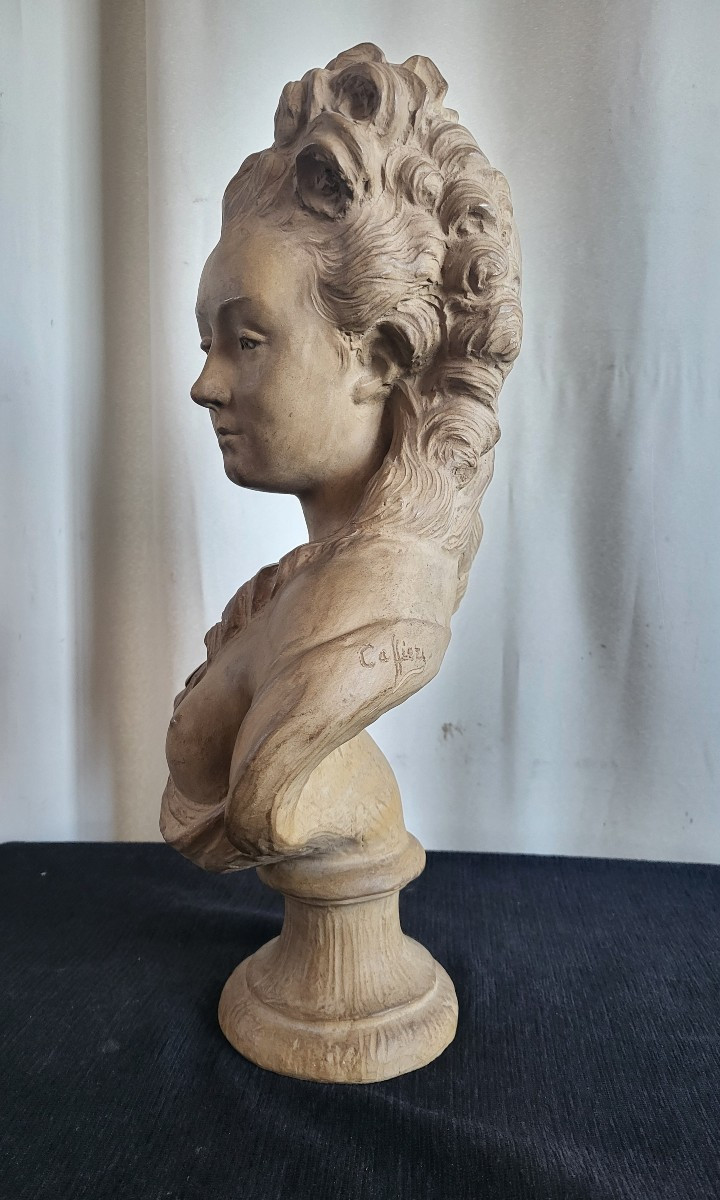 Large Terracotta Bust Of A Young Woman By Sg Caffieri-photo-6