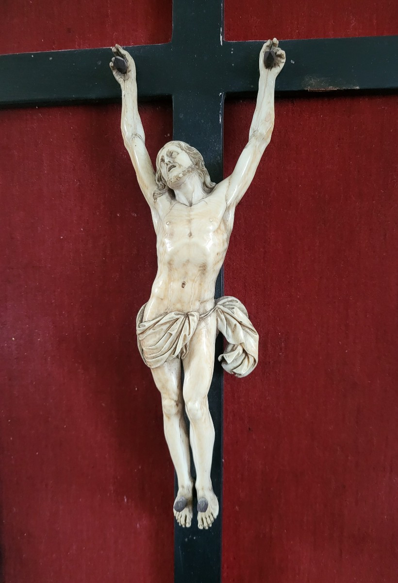 Christ Crucifix Bois Doré époque De La Régence  Dieppe début du ,XVIII eSiècle H60cm-photo-2
