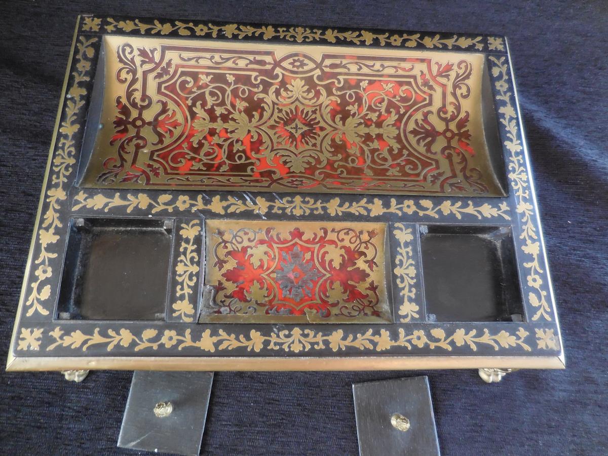  Encrier Marqueterie Boulle époque Louis  XIV c.1700-photo-1