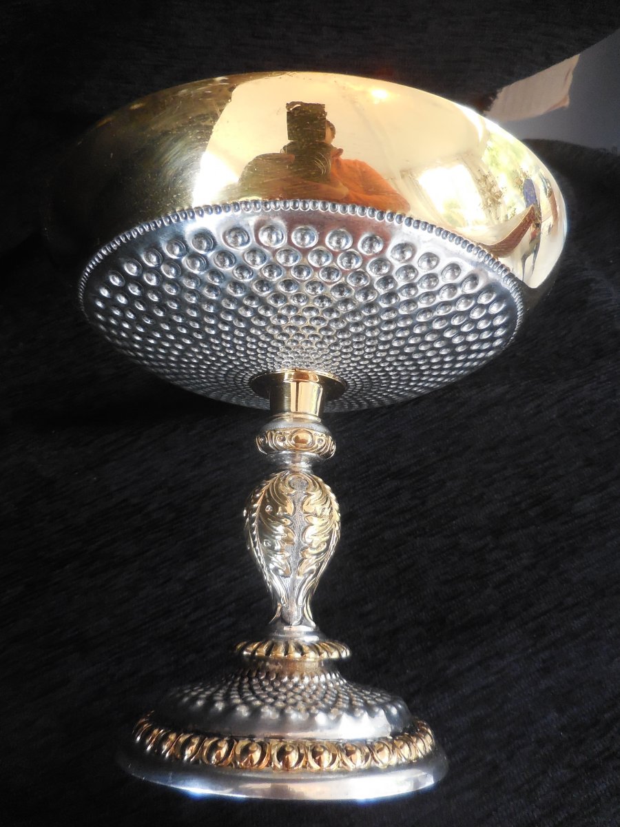 Coupe En Argent Et Vermeil à Décor De Cupules époque XXem-photo-3