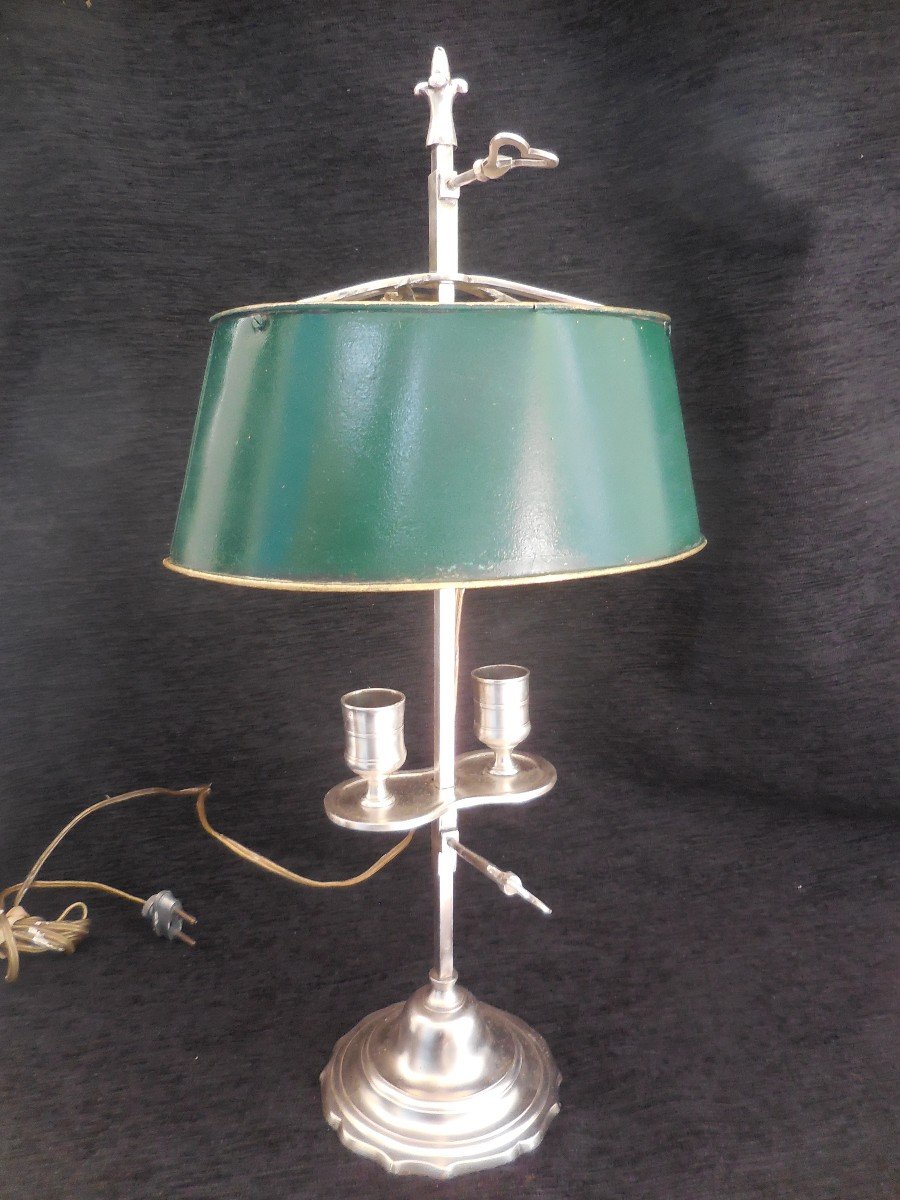 Small Hot Water Bottle Lamp In Silver Bronze With Two Lights From The