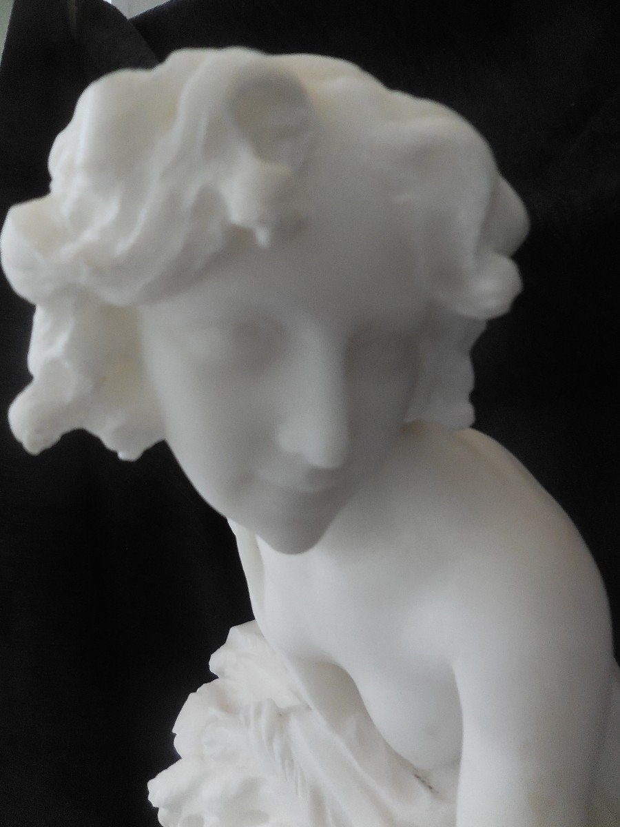 Sculpture en marbre de Carrare la moisson sg ALichini c 1900-photo-4