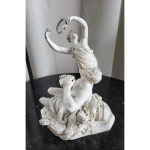 Sculpture  Du Surtout De Bacchus Porcelaine  époque XIXe 