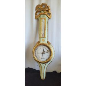 Barometer Gilded And Lacquered Wood From Louis XVI XVIII Century 