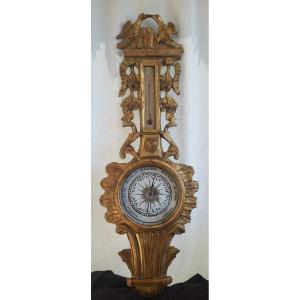 Golden Wood Barometer Louis XVI XVIIIth Century 