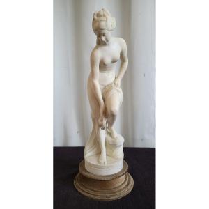 Bather Sculpture By Falconnet Alabaster Circa 1900 Height 65cm