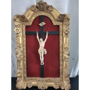Christ Crucifix Bois Doré époque De La Régence  Dieppe début du ,XVIII eSiècle H60cm