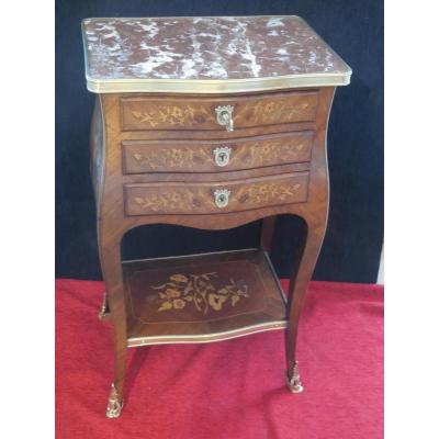 Living Room Table In Marquetry St. Louis XV Ep XIXe