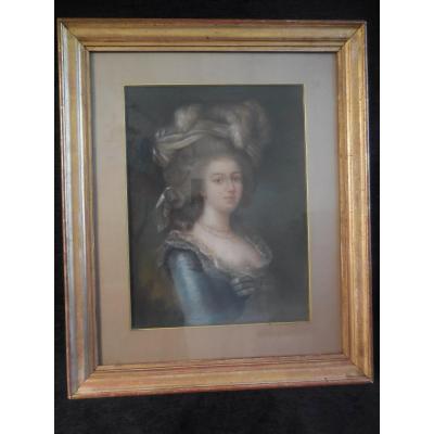 Portrait Of Marie Antoinette Pastel French School Of XIX M Follower De Vigée Lebrun Elisabeth