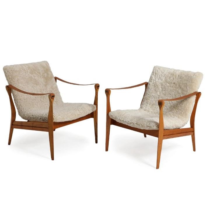 Karen Et Ebbe Clemmensen, Paire De Fauteuils Scandinave 1960