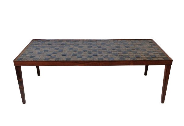 Scandinavian Coffee Table In Rosewood And Ceramic, 1960