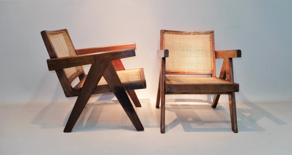 Pair Of Armchairs "easy Armchair", Pierre Jeanneret 1955