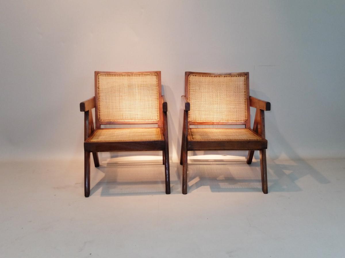 Pair Of Armchairs "easy Armchair", Pierre Jeanneret 1955-photo-2