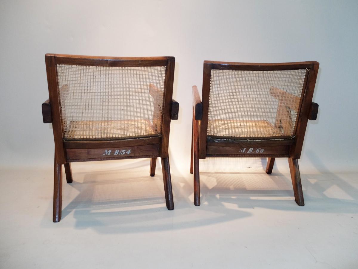 Pair Of Armchairs "easy Armchair", Pierre Jeanneret 1955-photo-4