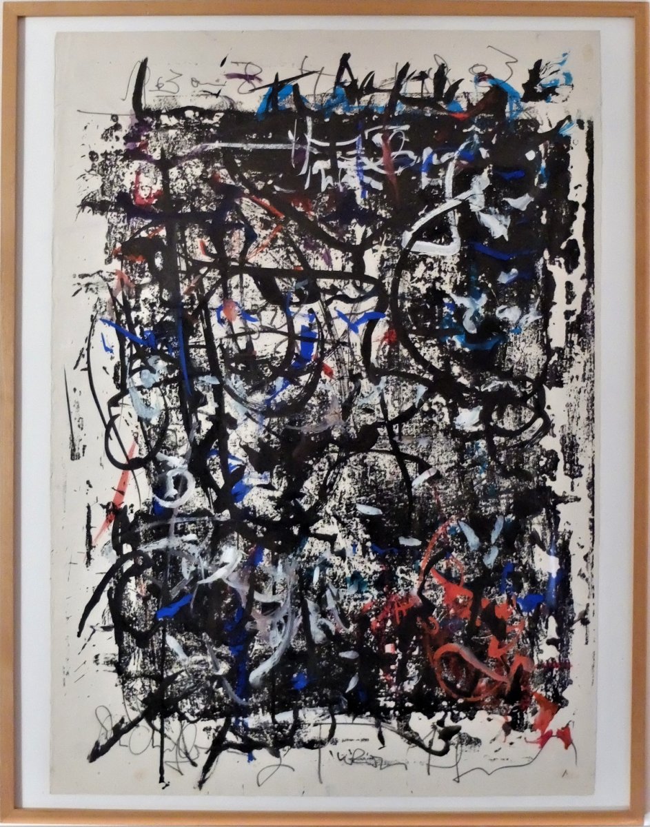 Abstract Gouache Signed Hans Kaiser And Dated 1963