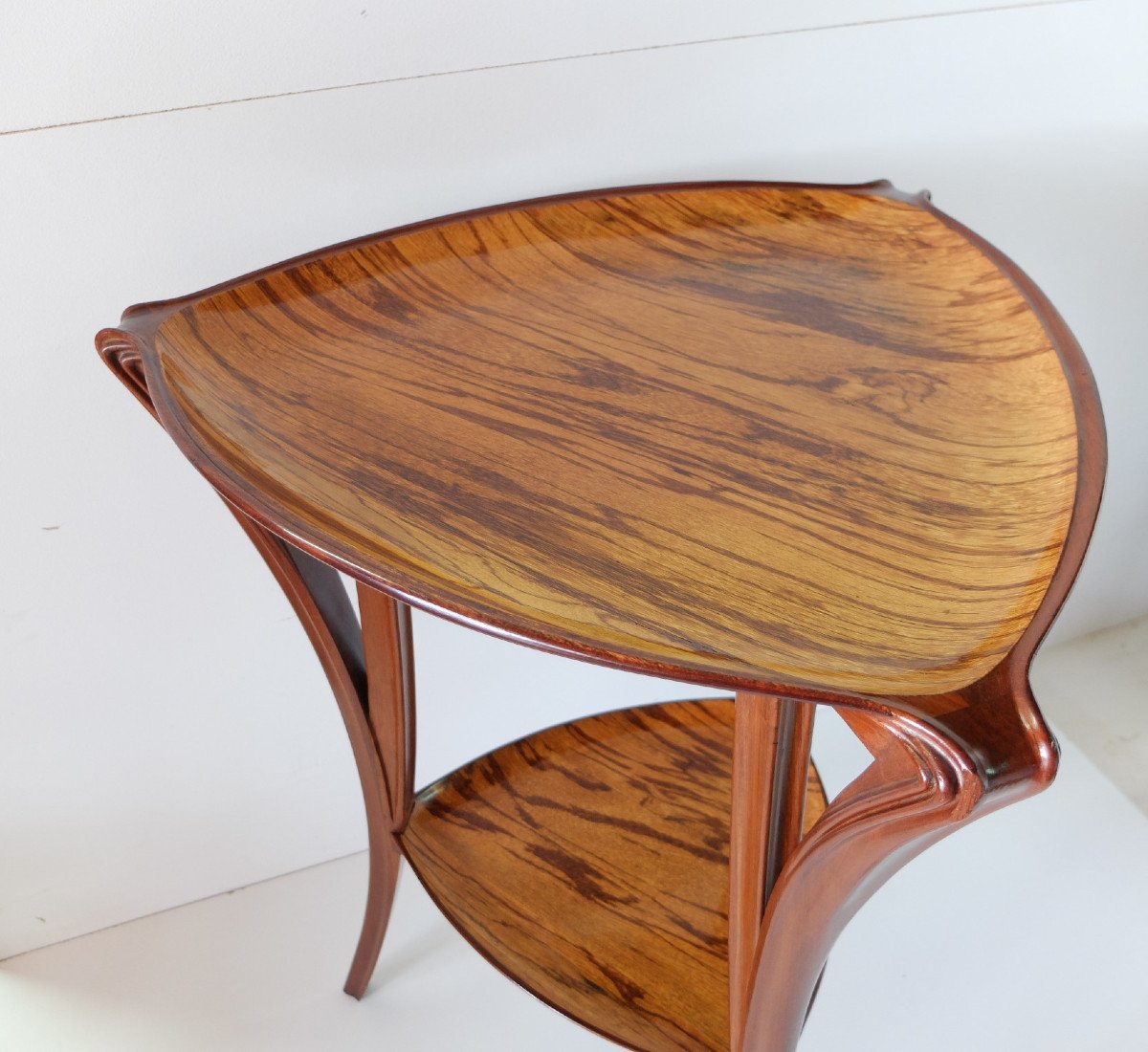 Louis Majorelle Tripod Pedestal Table In Snake Wood And Mahogany, Circa 1900-photo-1