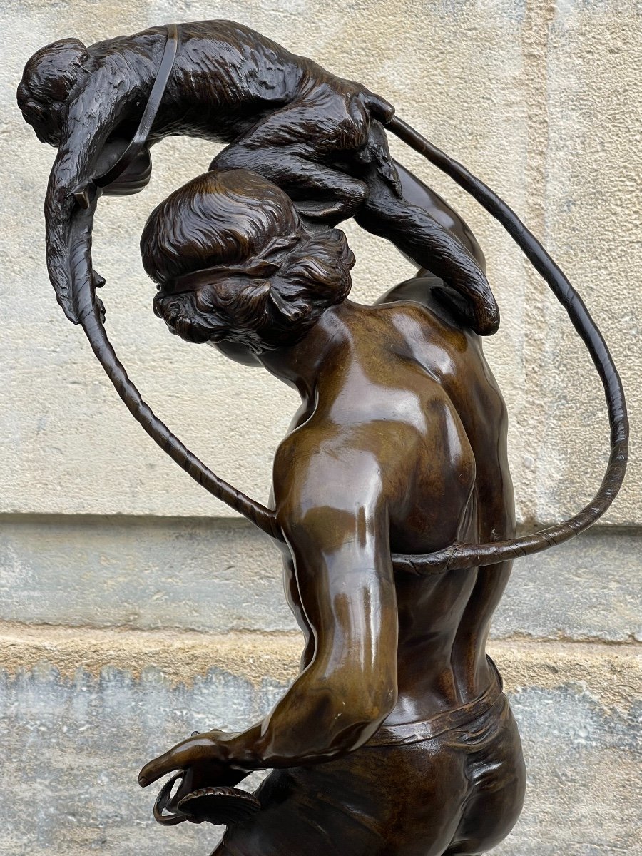 Sculpture en bronze "Monnaie de singe " de Rolard-photo-2