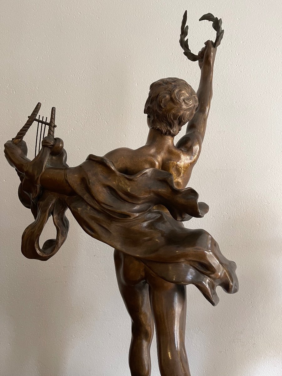 Grande Sculpture En Bronze De Paul Ponsard "Chant De Victoire"-photo-2