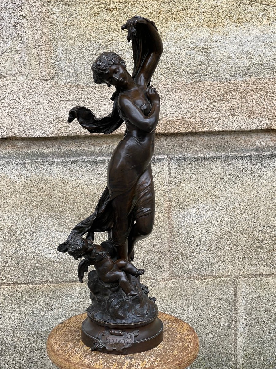 Sculpture En Bronze "Eglantine" De Moreau-photo-2