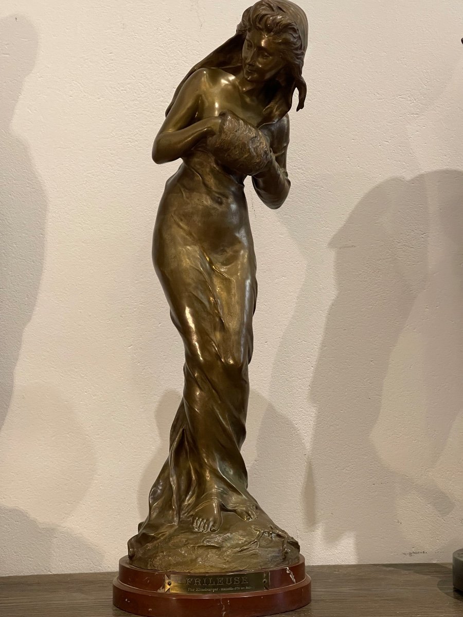 Sculpture En Bronze "Frileuse"de Kinsburger-photo-2