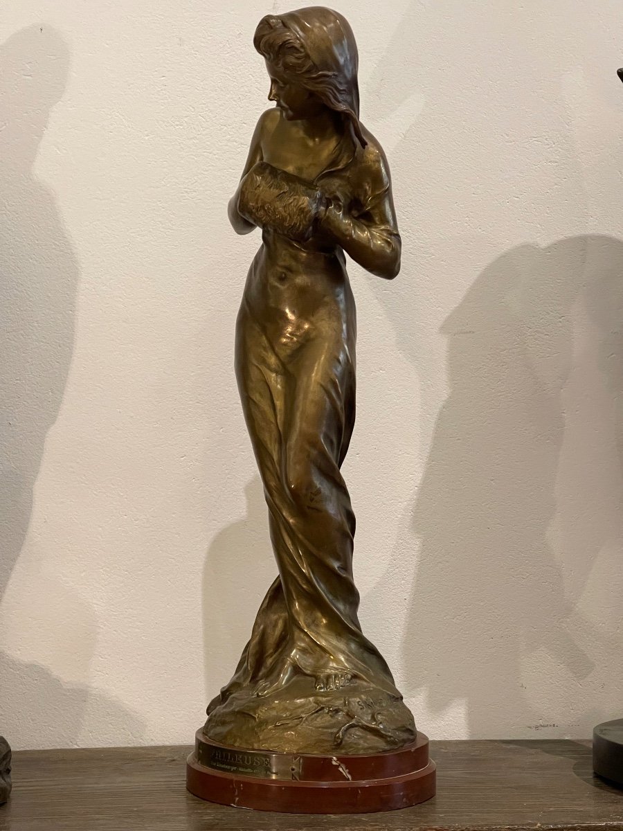 Sculpture En Bronze "Frileuse"de Kinsburger-photo-3