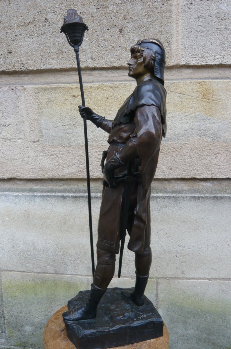 Grande Sculpture De Picault  "Veilleur de nuit"-photo-3