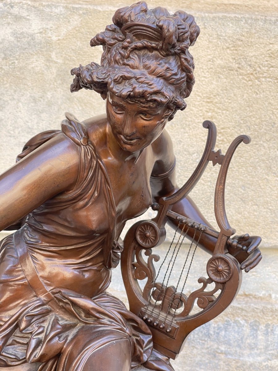 Sculpture en bronze "Mélodie "de Carrier-Belleuse-photo-4