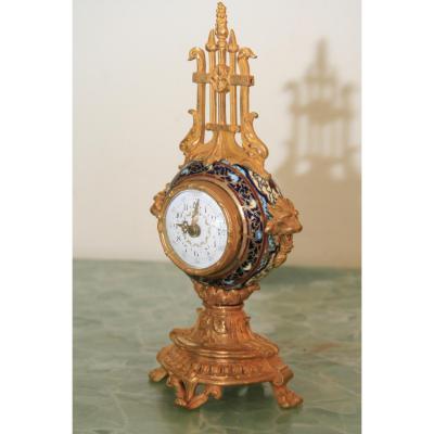 Pendulette Bronze Et Cloisonnee