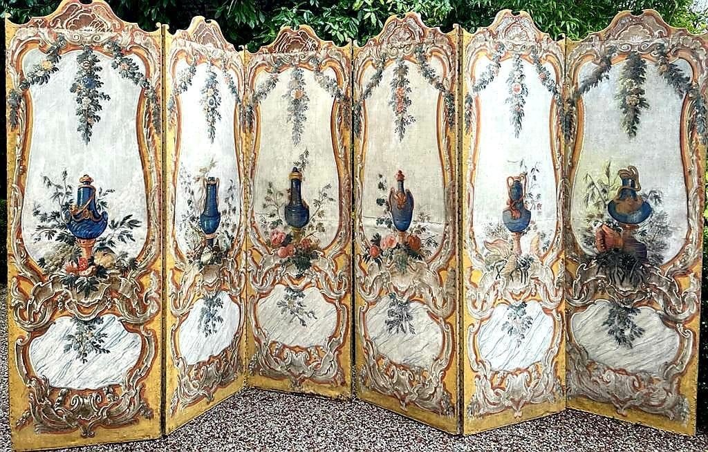 18th Century Screen With Six Leaves