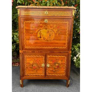 Secretaire Louis XVI à Décors Par J B Tuart