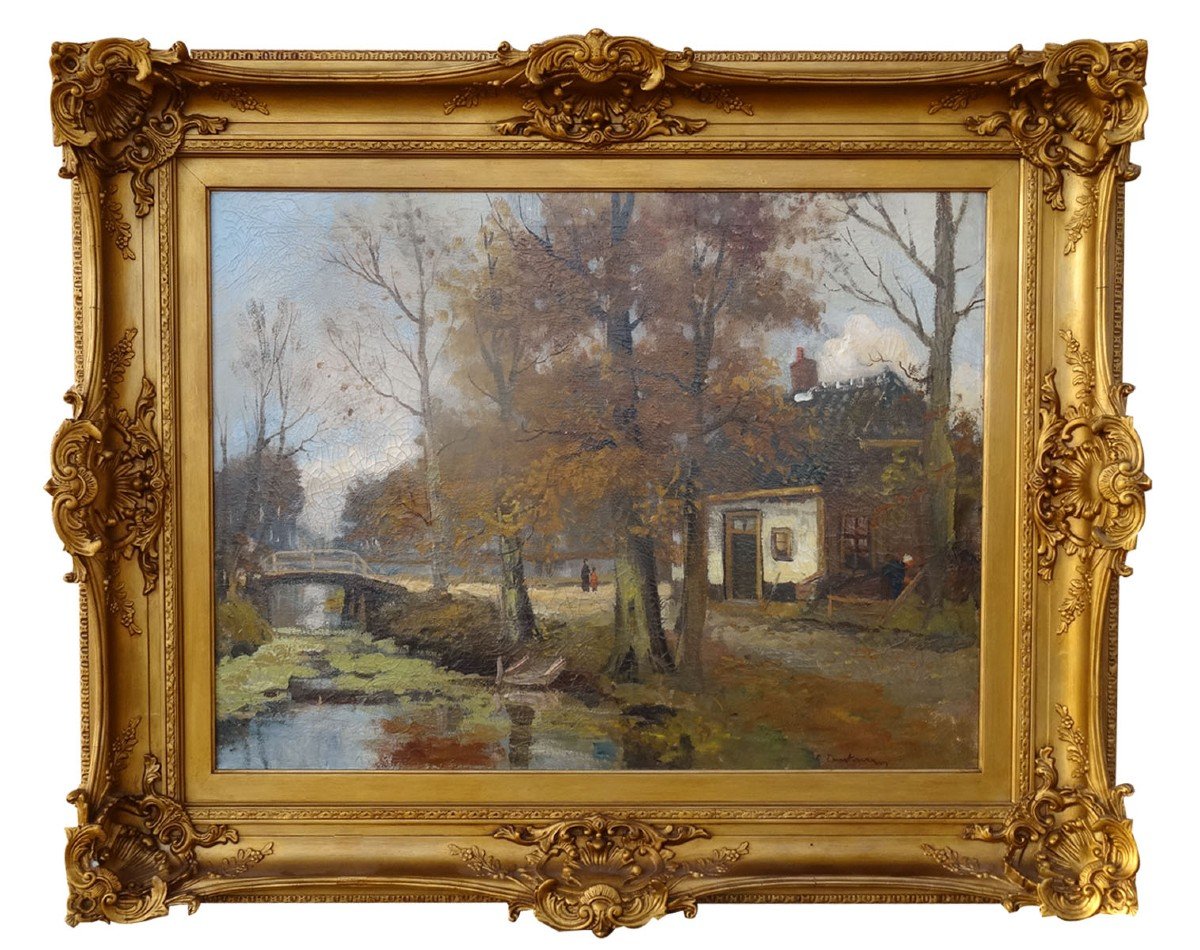 Oil On Canvas, Landscape With River Early 20th