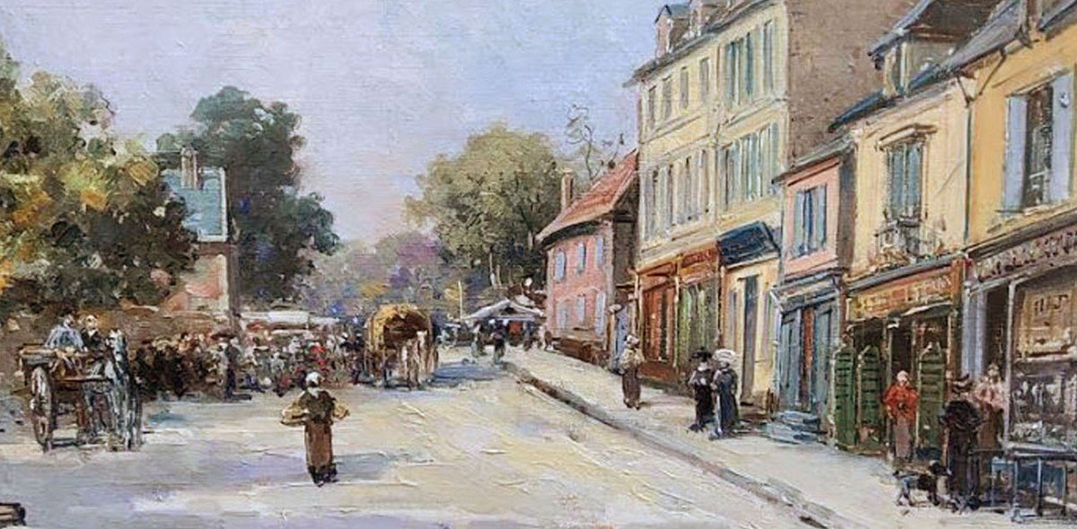 Une Huile Sur Toile Le Manège Par Gustave Mascart-photo-3