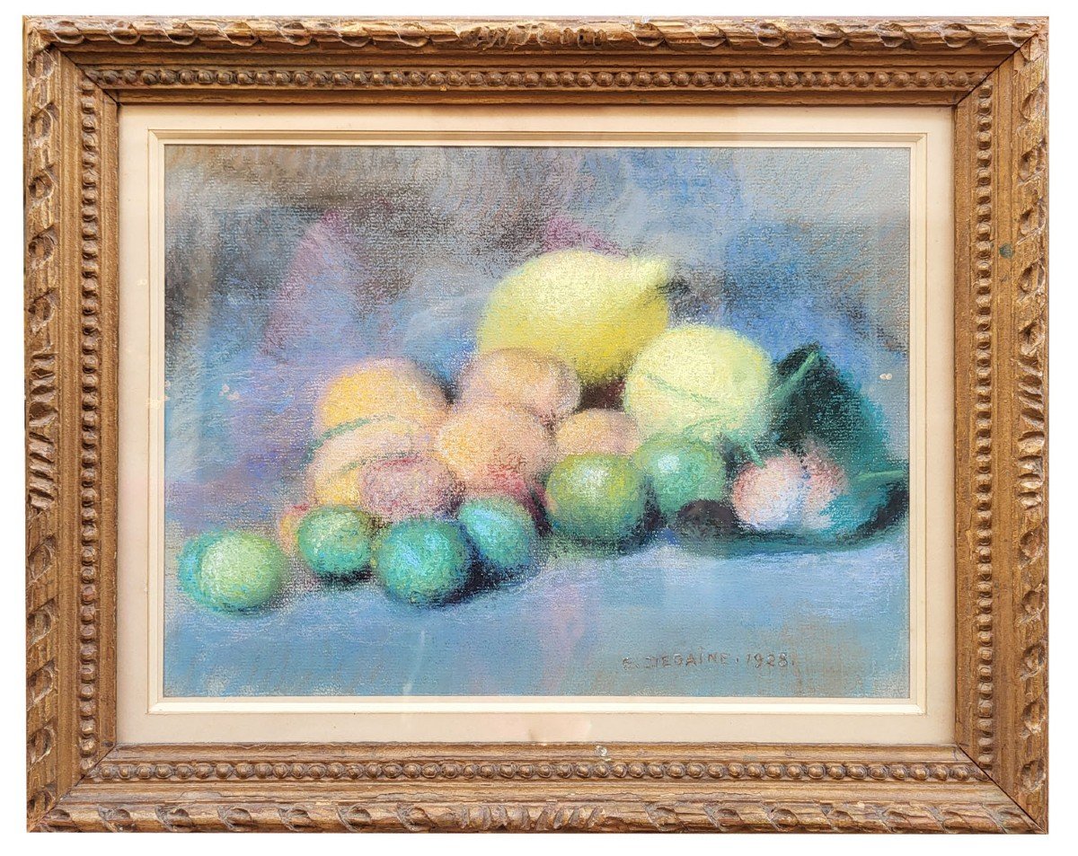 Still Life In Pastel By Edouard Degaine-photo-2