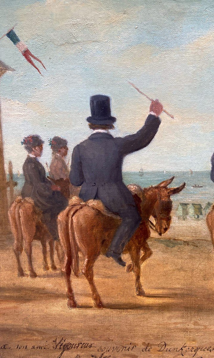 Oil On Canvas, The Donkey Ride Dated 1880-photo-4