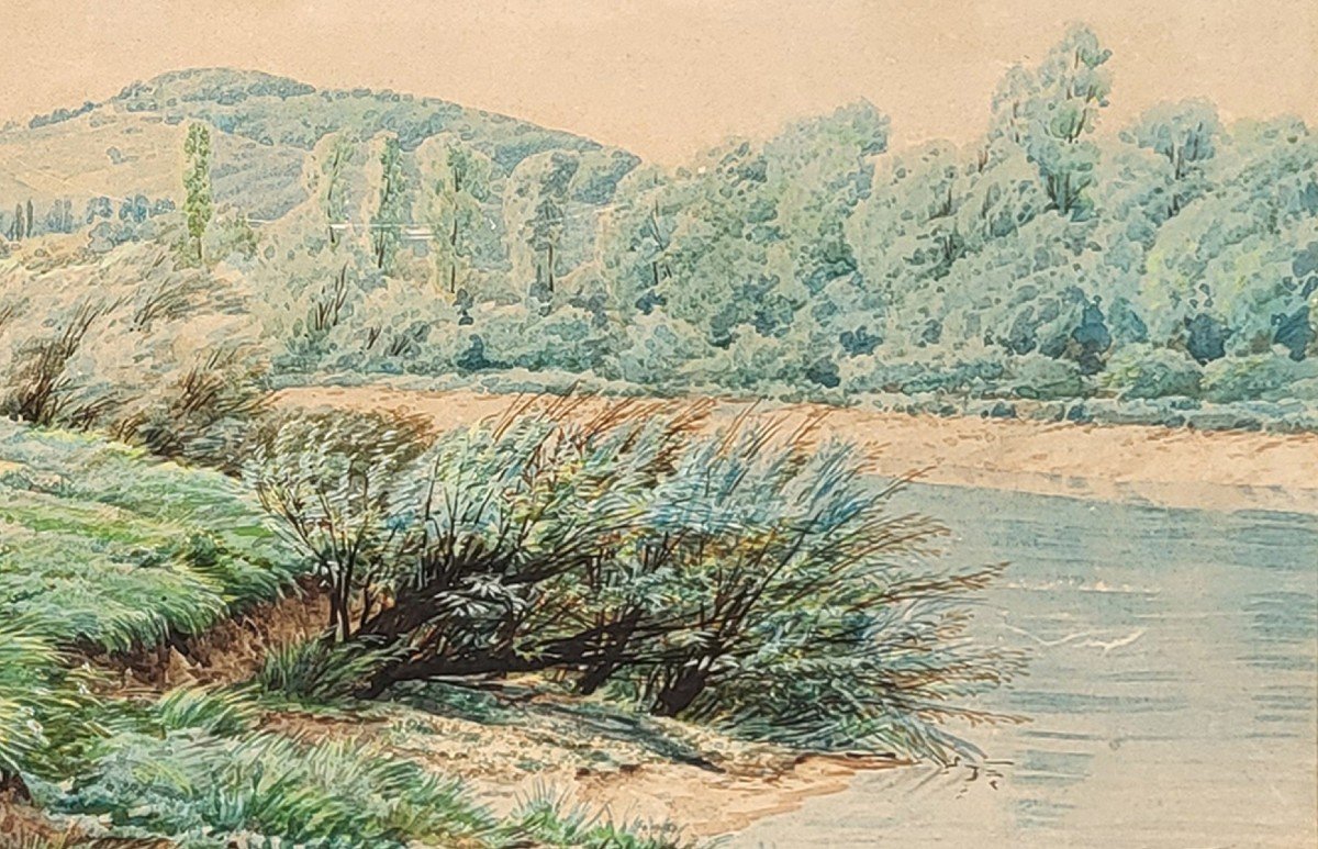 Paire d'Aquarelles , Parc Et Paysage Apr Emile Flick -photo-3