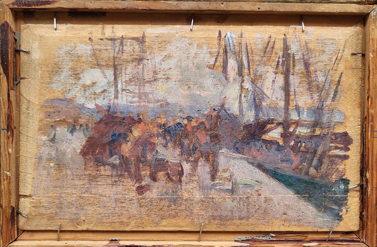 Oil On Wood, Marseille By Georges Joubin-photo-4