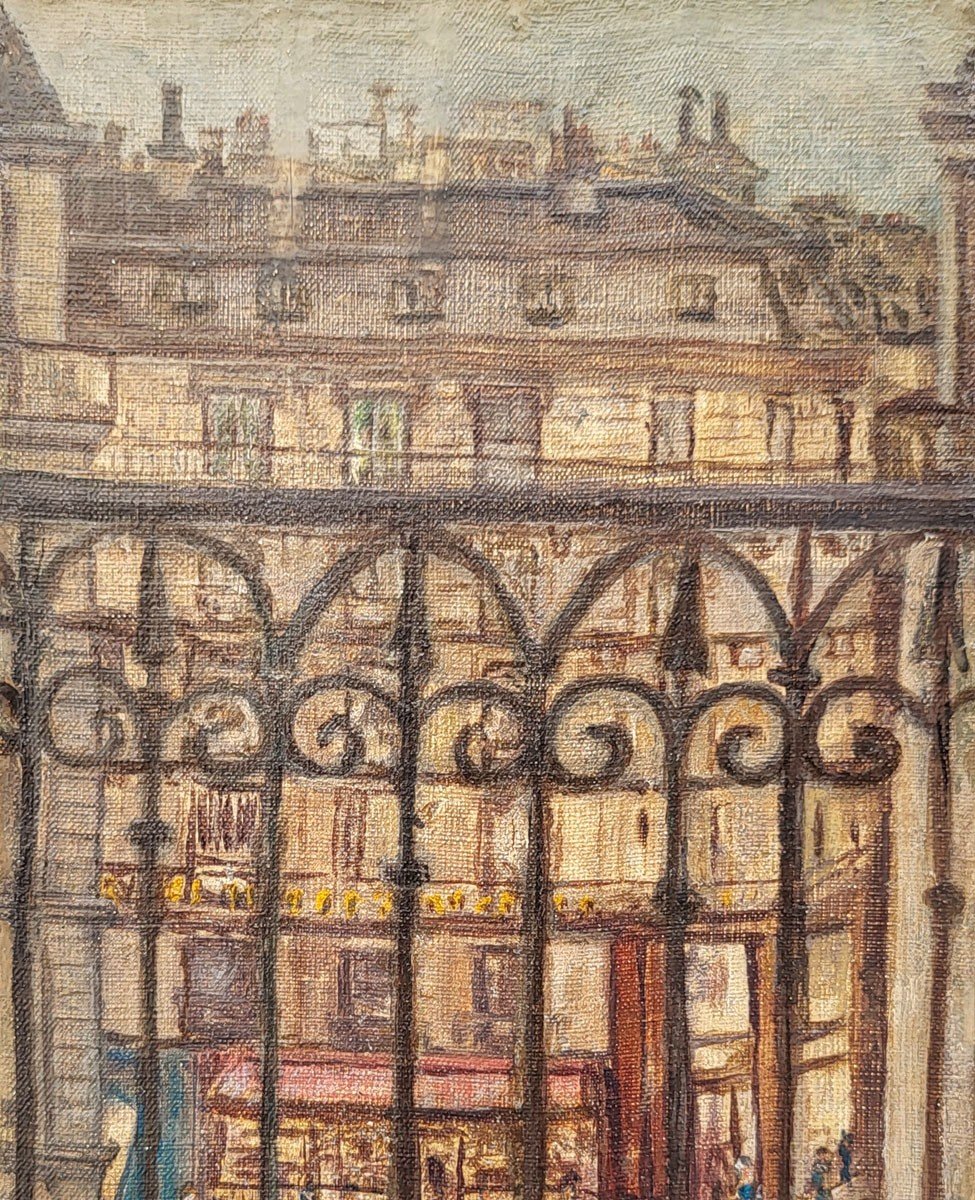 Huile Sur Toile, Paris Depuis Un Balcon, Monogramme-photo-3