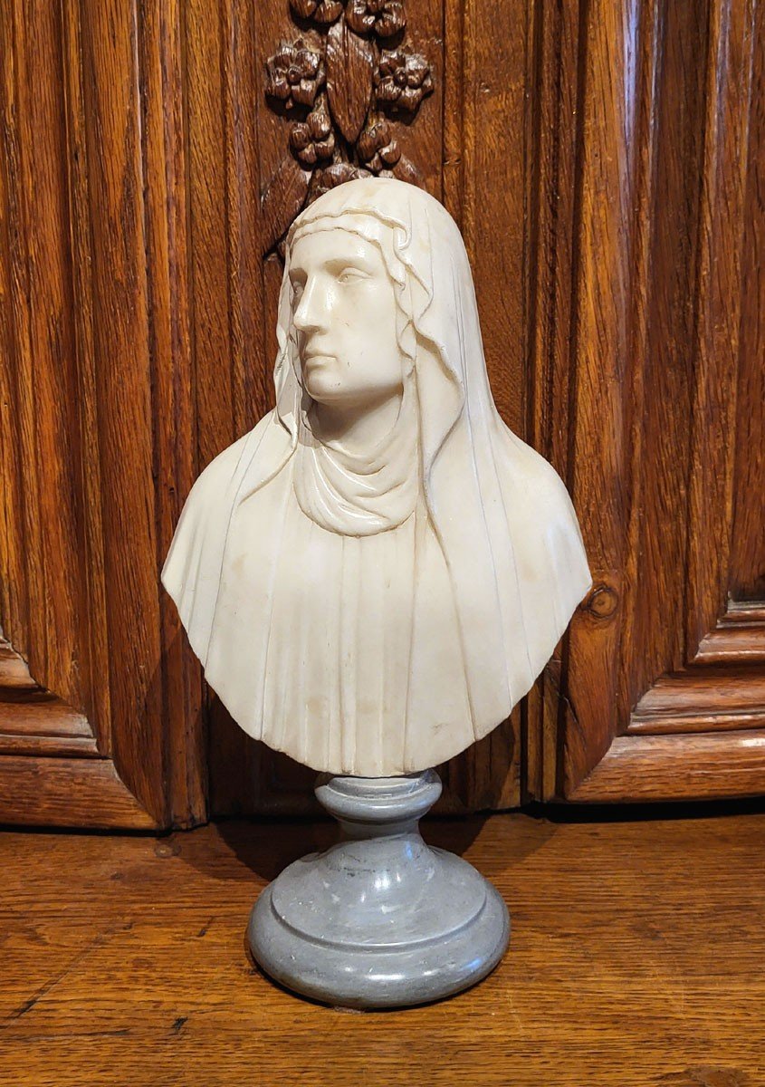 18th Century Marble Virgin-photo-2