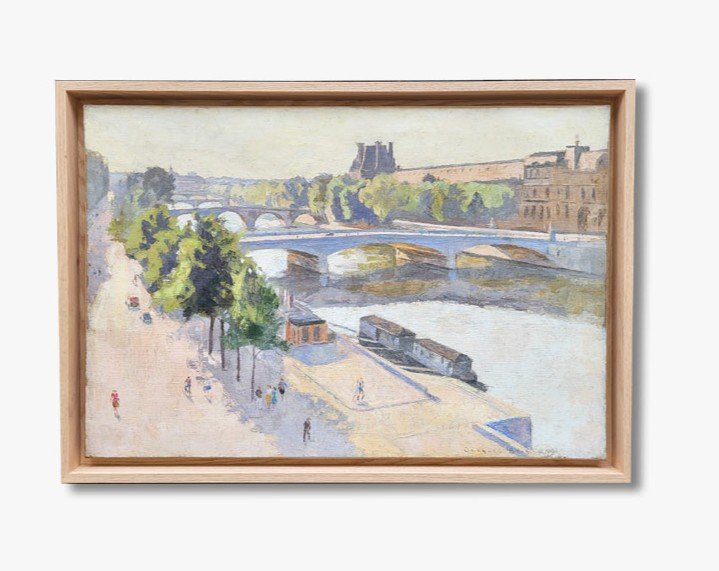 Huile Sur Toile, Le Louvre Et La Seine Par Jacques Brissaud