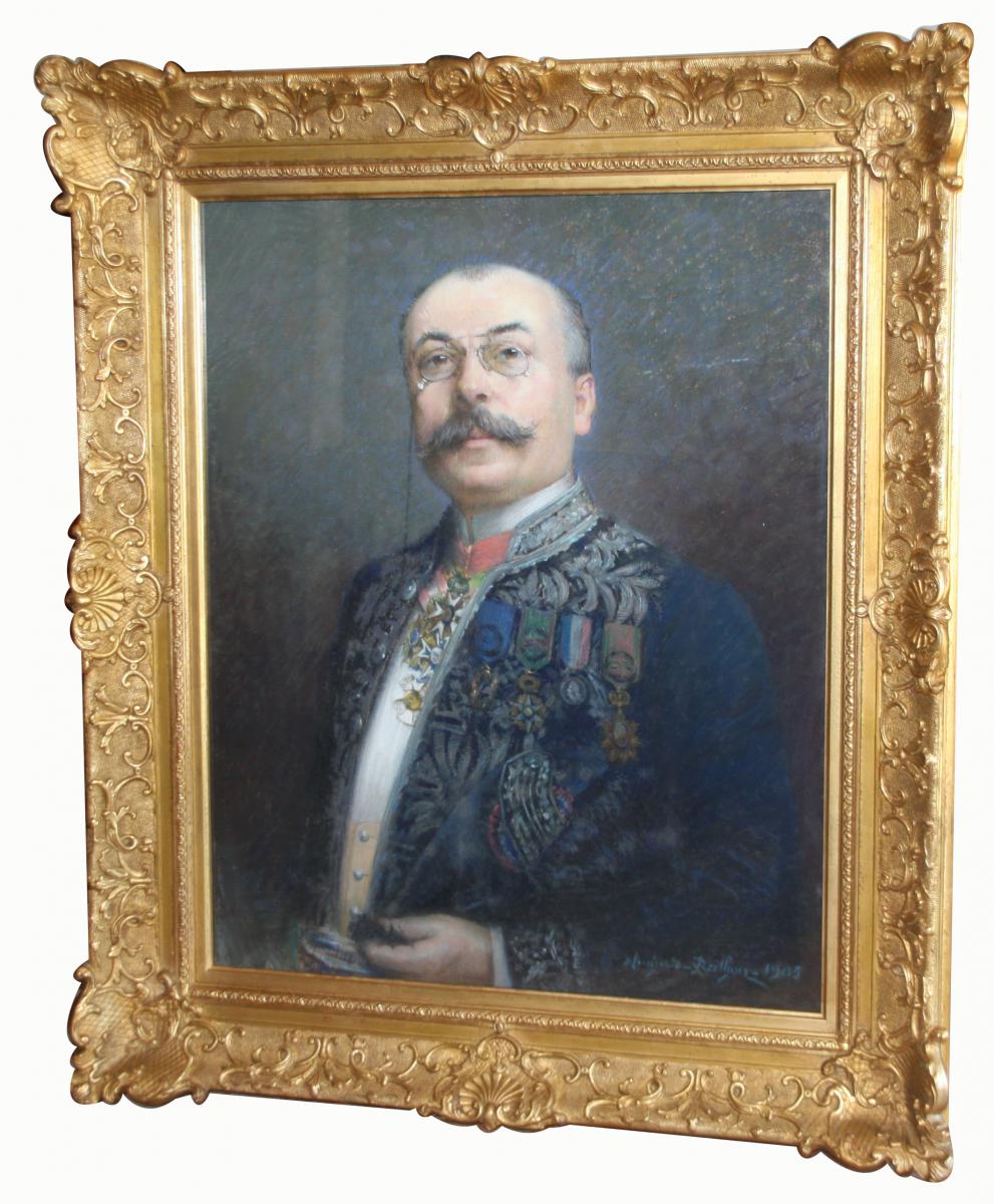 Portrait d'Homme Par Auguste Berthon, Signé Et Daté 1905