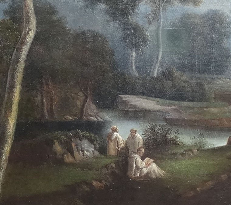 Oil On Canvas, Monk In The Glade-photo-3