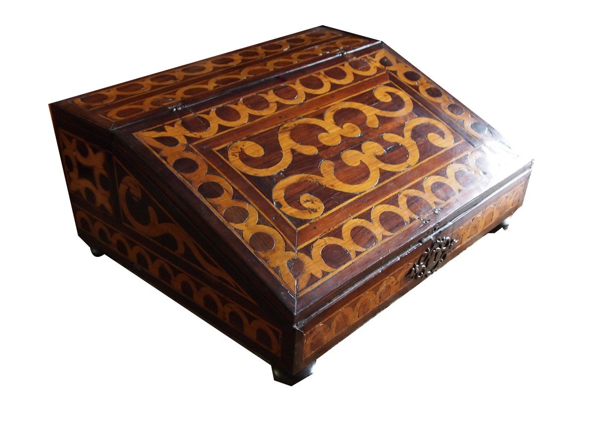 A Louis XIV Inlaid Lectern In Marquetry With Secret Drawer