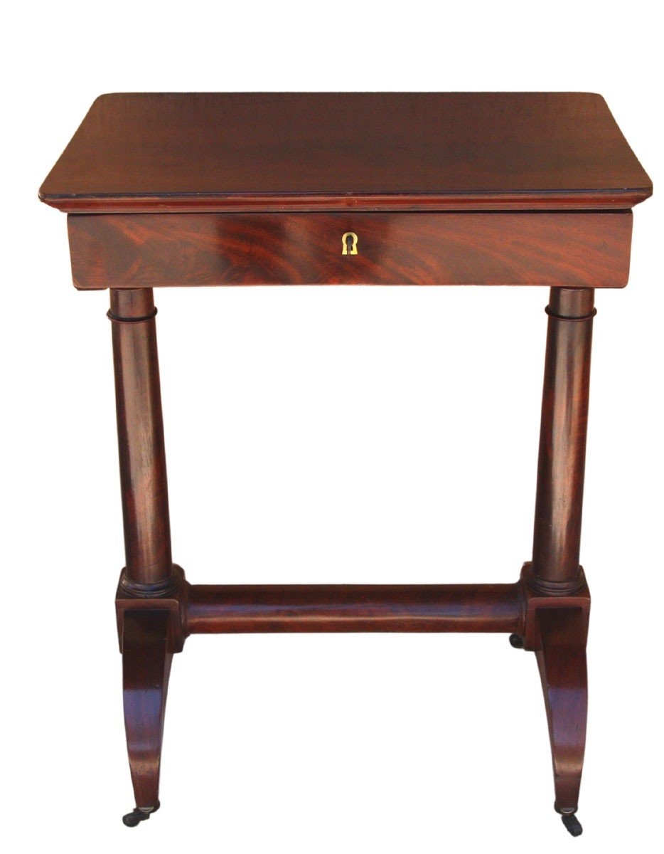 A Mahogany Book Table, With Candlestick-photo-2