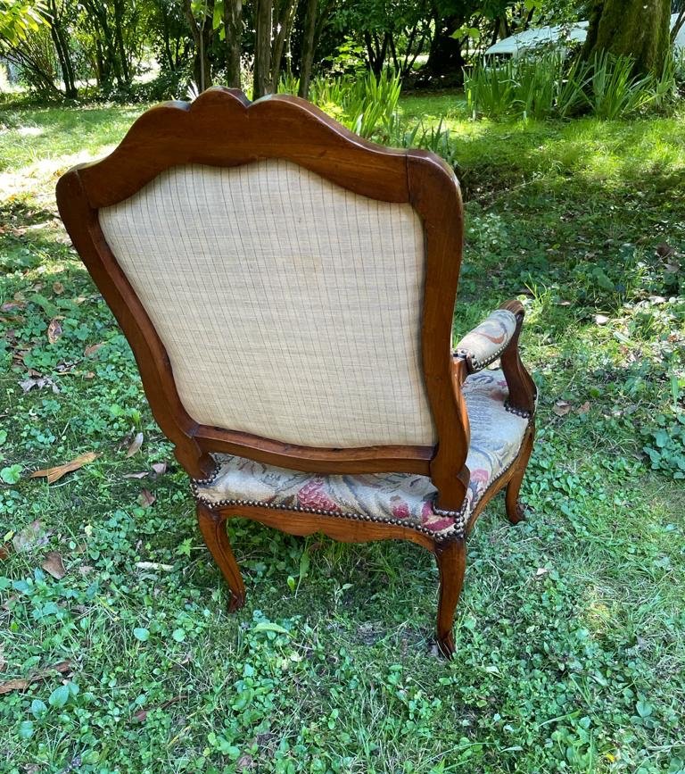 Louis XV Period Armchair In Natural Wood-photo-4