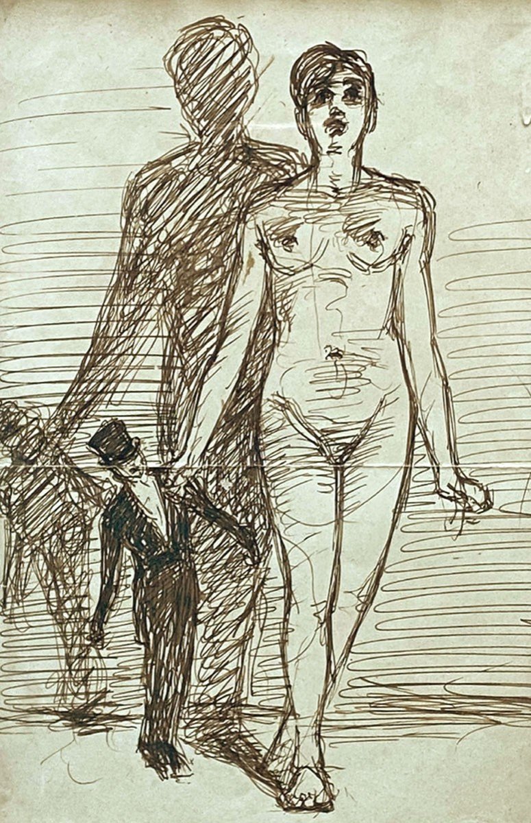 Dessin, étude Pour La Fille d'Eve Par Joseph Alizard -photo-2