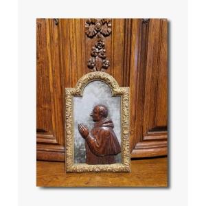 A Wooden Sculpture Representing Saint Charles Borromeo, 18th 