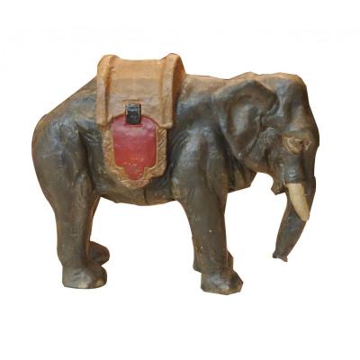 Elephant In Plasterboard Time 19th Century Painted